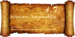 Albecker Terestyén névjegykártya